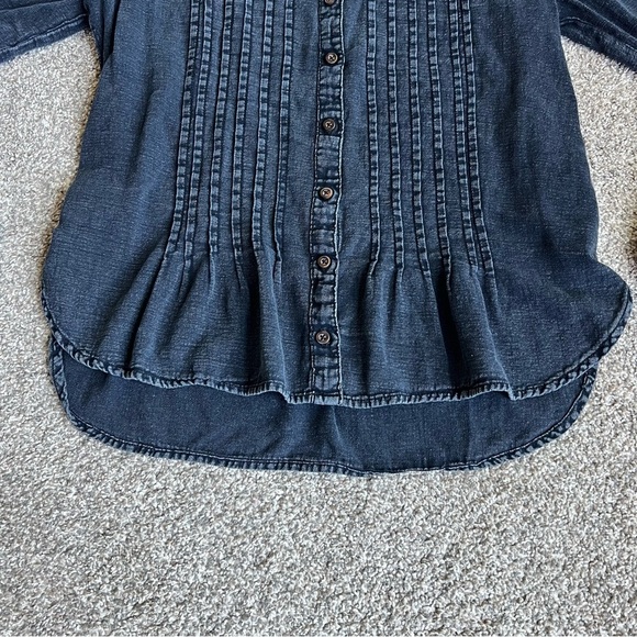 Pilcro by Anthropologie Black Button Up Twisted Tux Shirt, Size XS - Picture 6 of 12